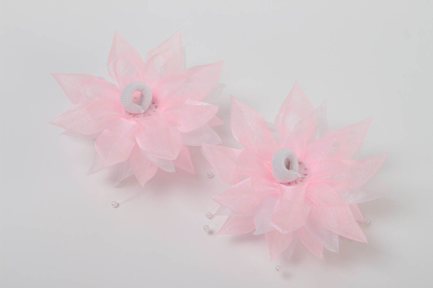 Set of 2 handmade flower hair ties hair scrunchies for kids accessories for girl photo 4