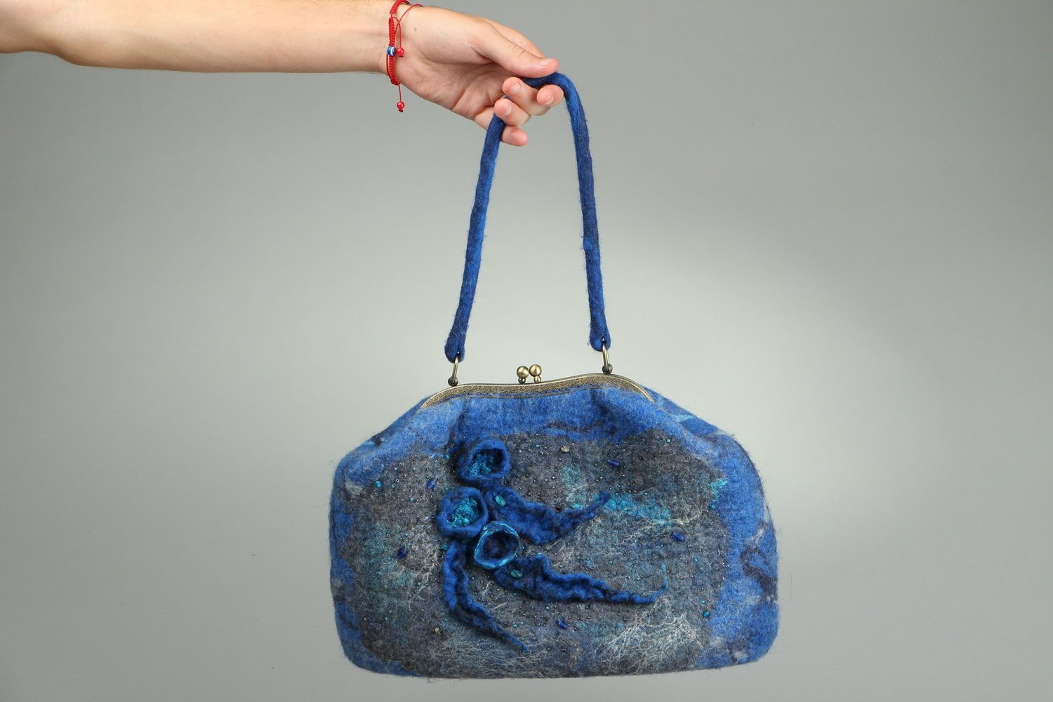 Bag made of felted wool Starry Night photo 4