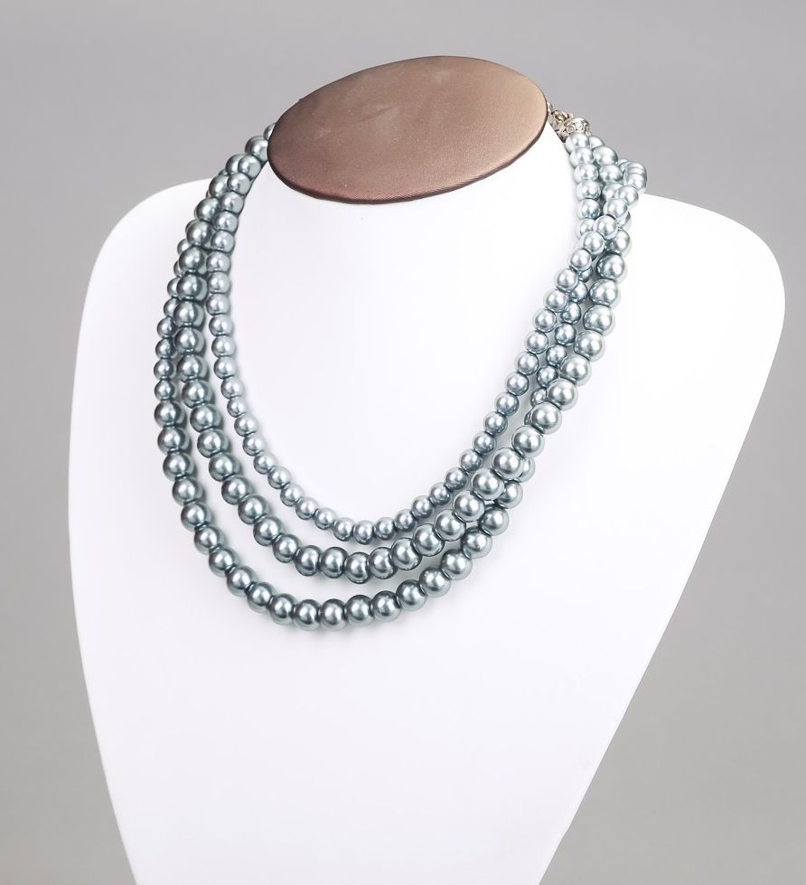 Ceramic pearl necklace, handmade photo 4