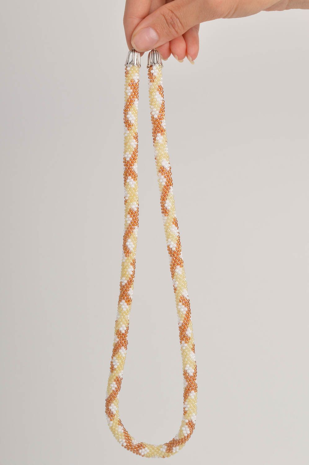 Collier spirale perles de rocaille Bijou fait main Cadeau femme original photo 5