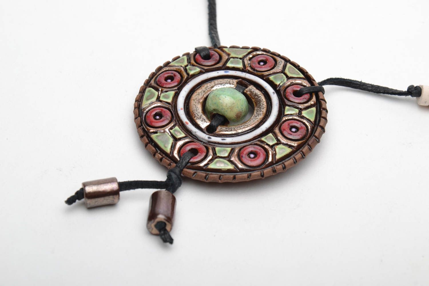 Ceramic pendant with ornament photo 4