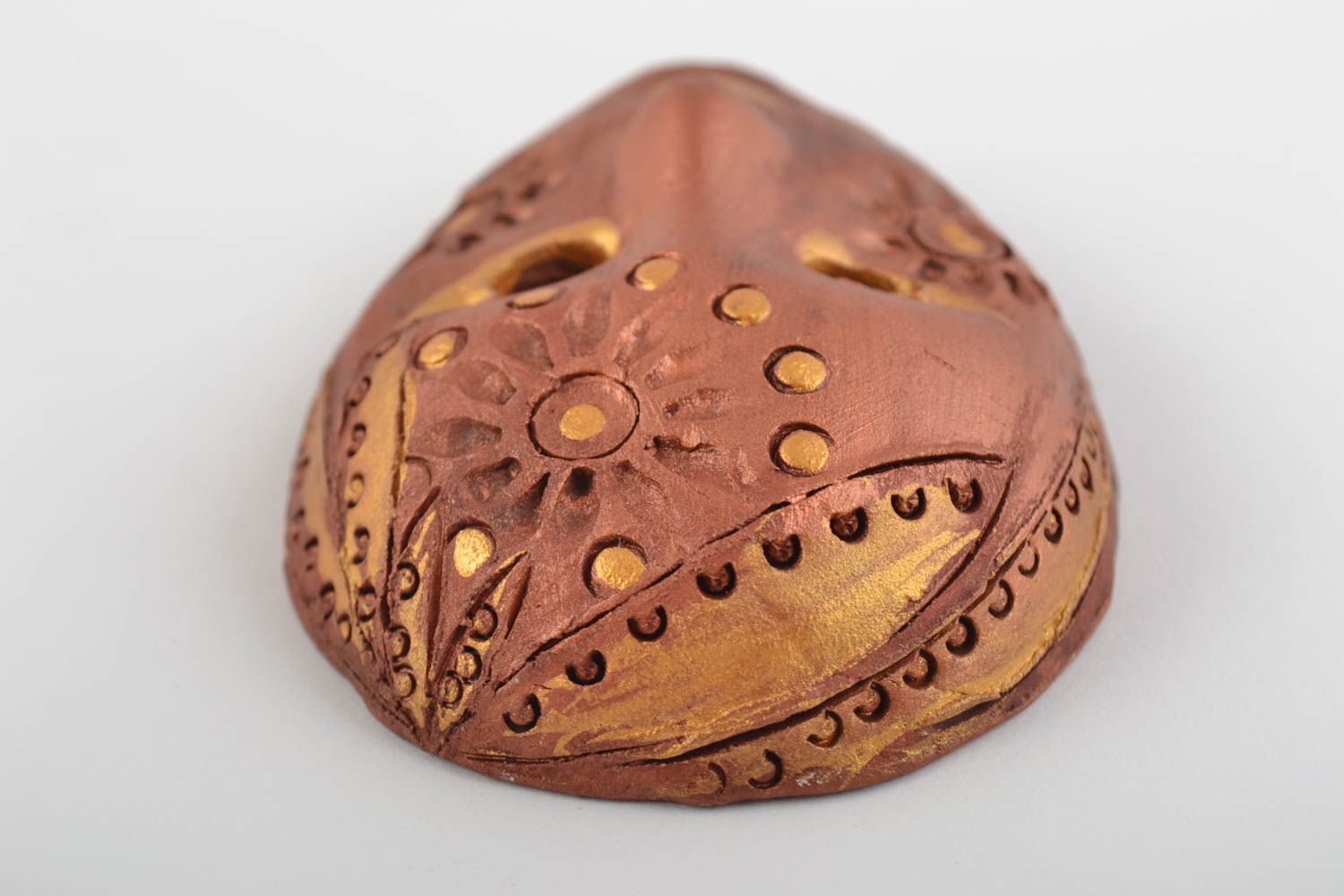 Keramik Kühlschrankmagnet Maske in Braun handgemacht für Küchen Dekoration  foto 5