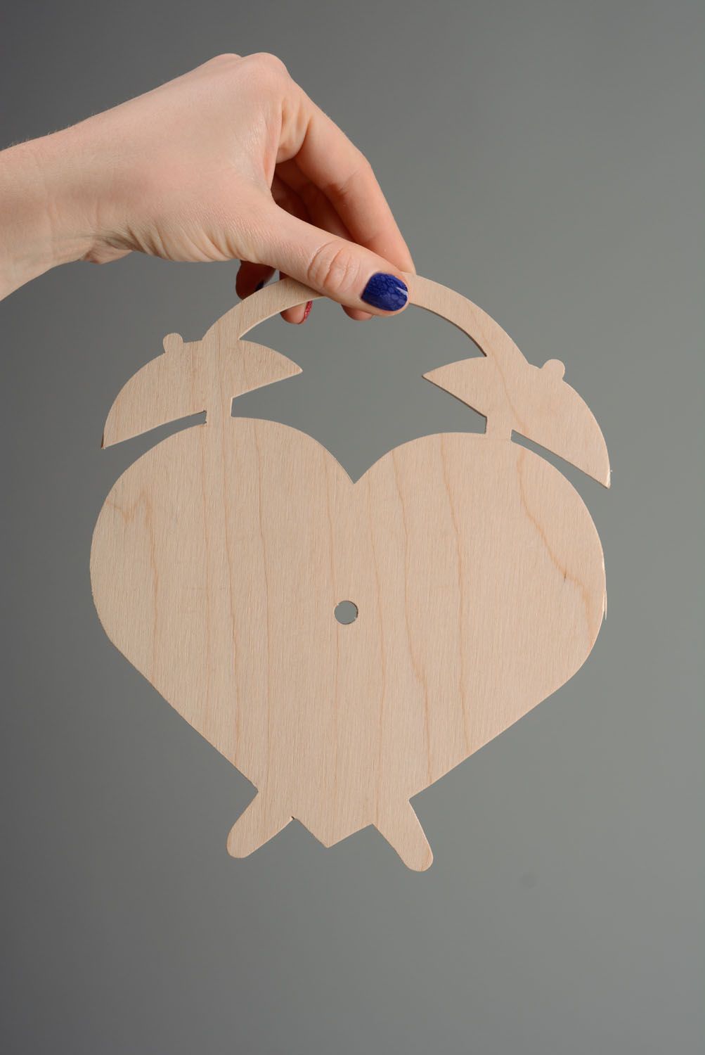 Plywood blank clock in the shape of heart photo 3