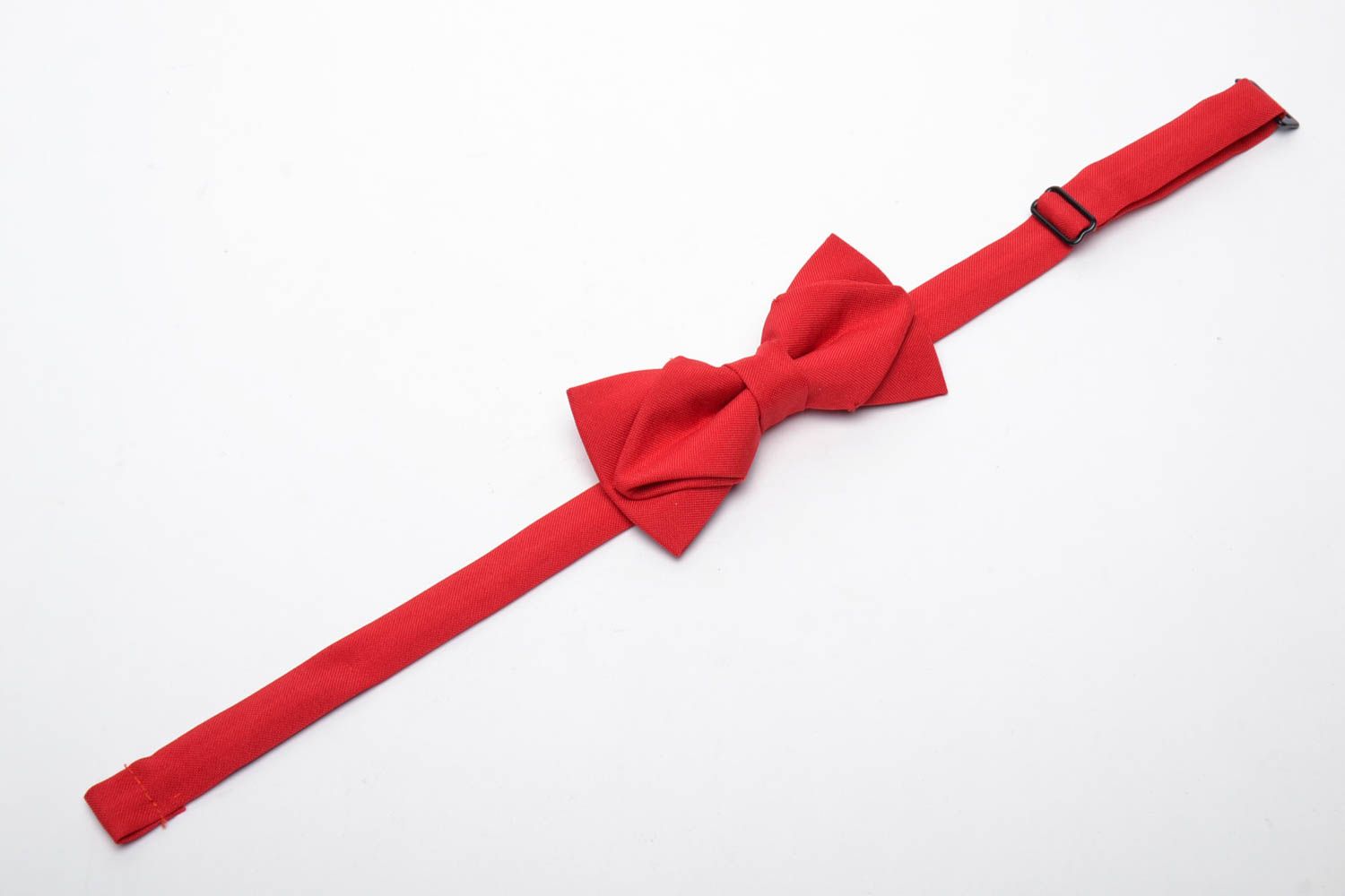 Red gabardine bow tie photo 3