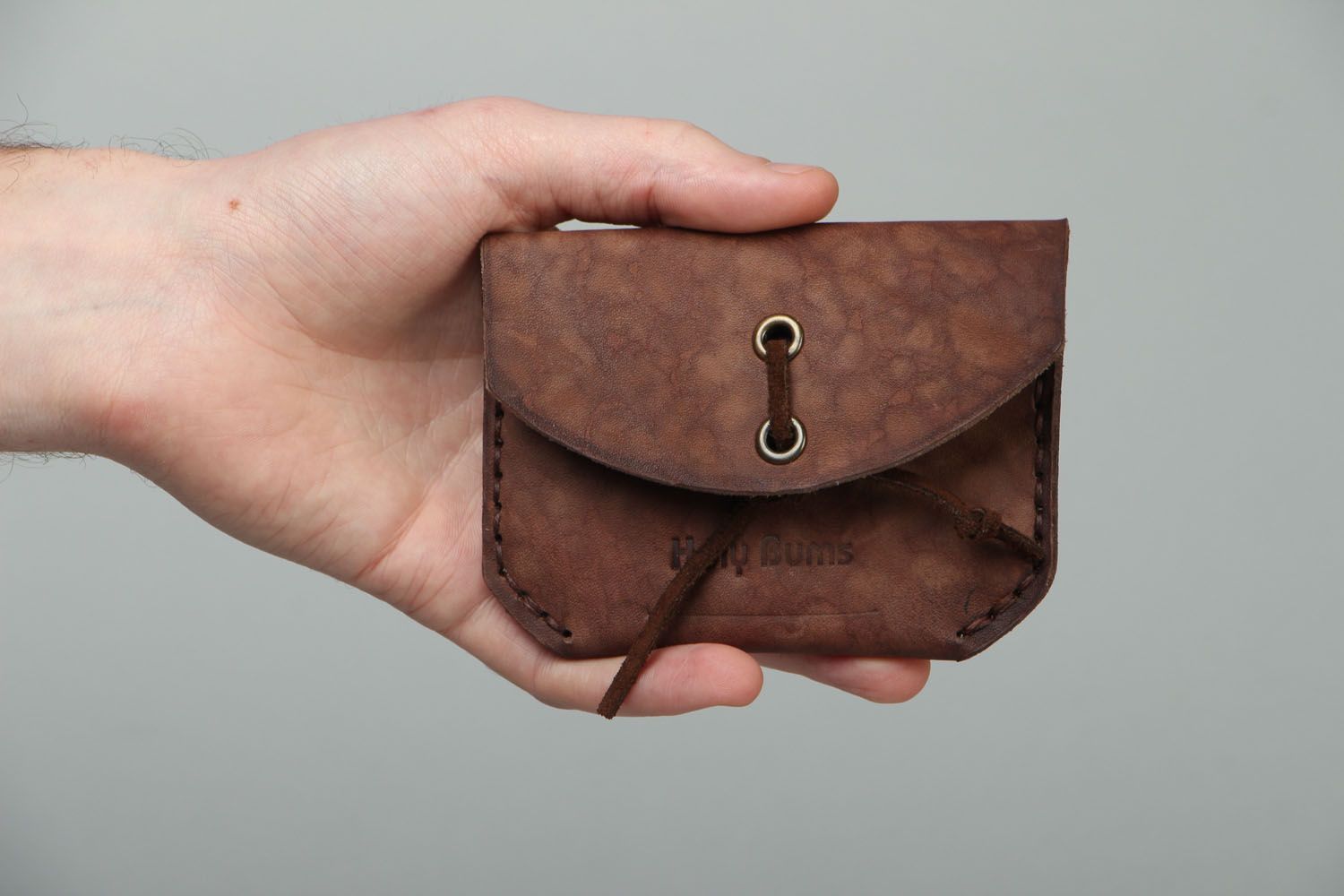 Brown leather purse photo 4