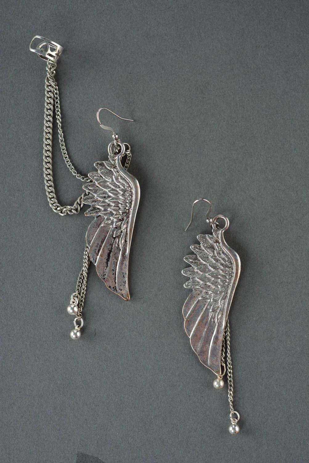 Cuff earrings made of costume jewelery alloy Archangel photo 2