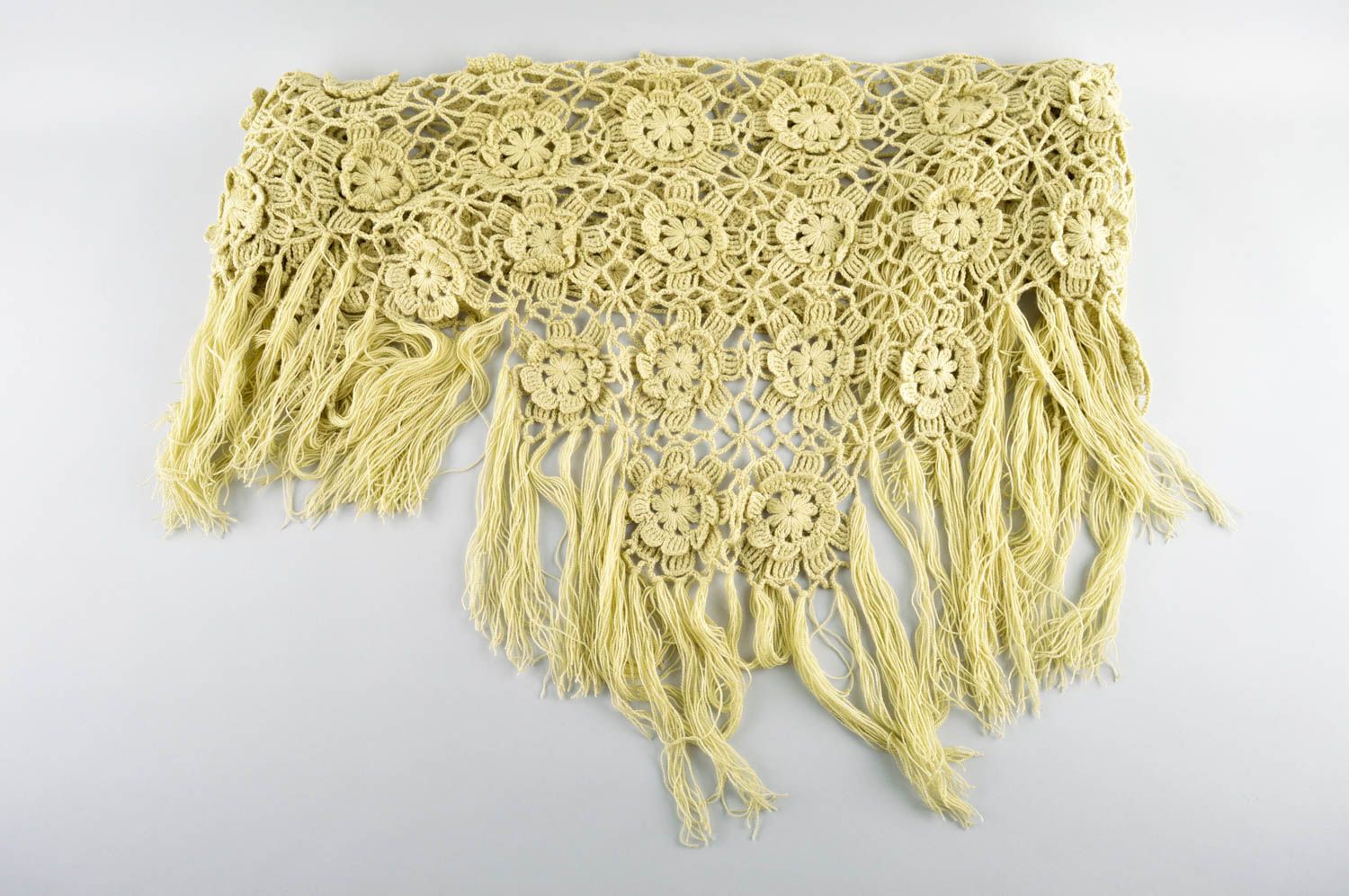 Шарф крючком стильный шарф ручной работы оригинальный женский шарф вязаный фото 2