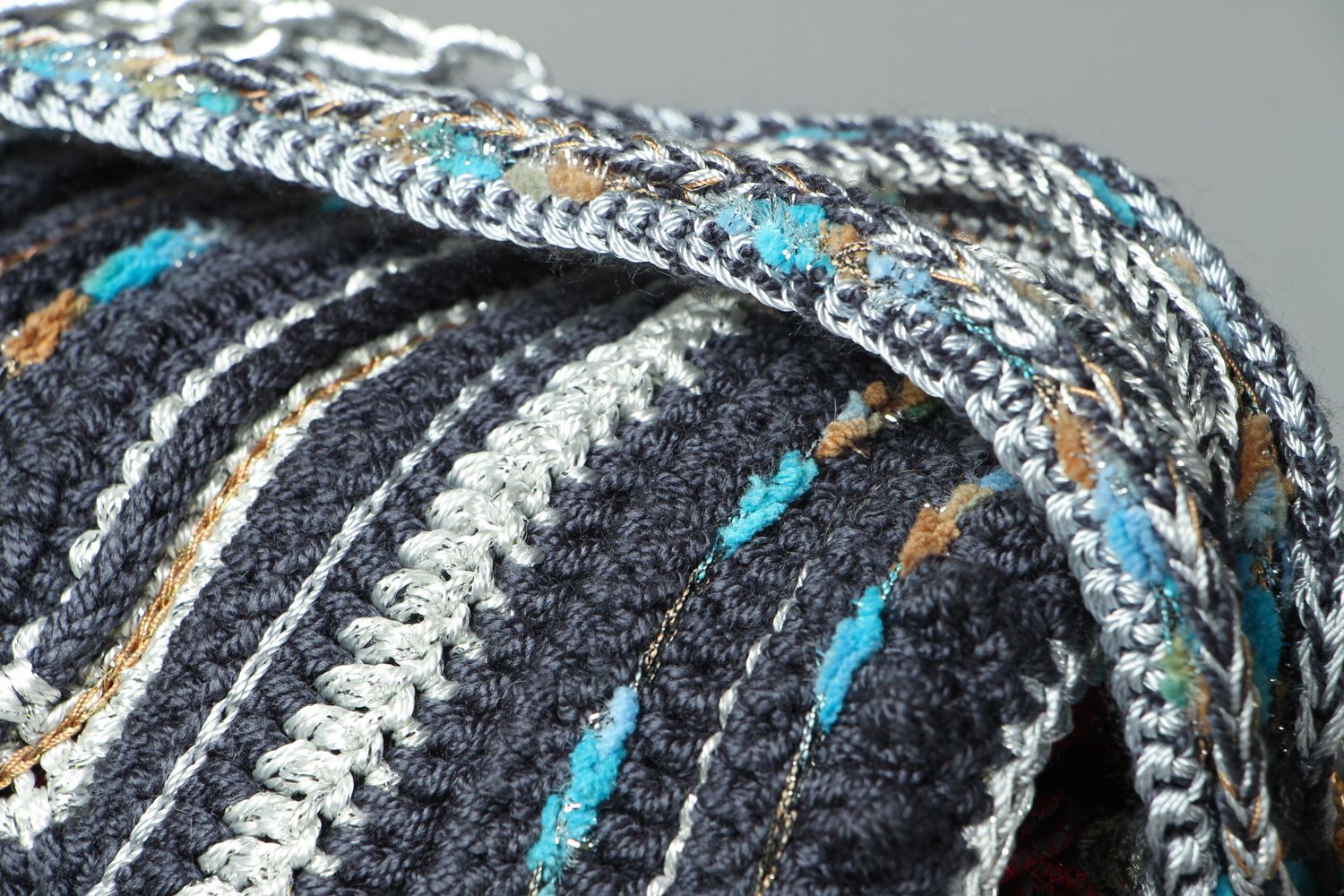 Crochet women's bag Blue photo 2