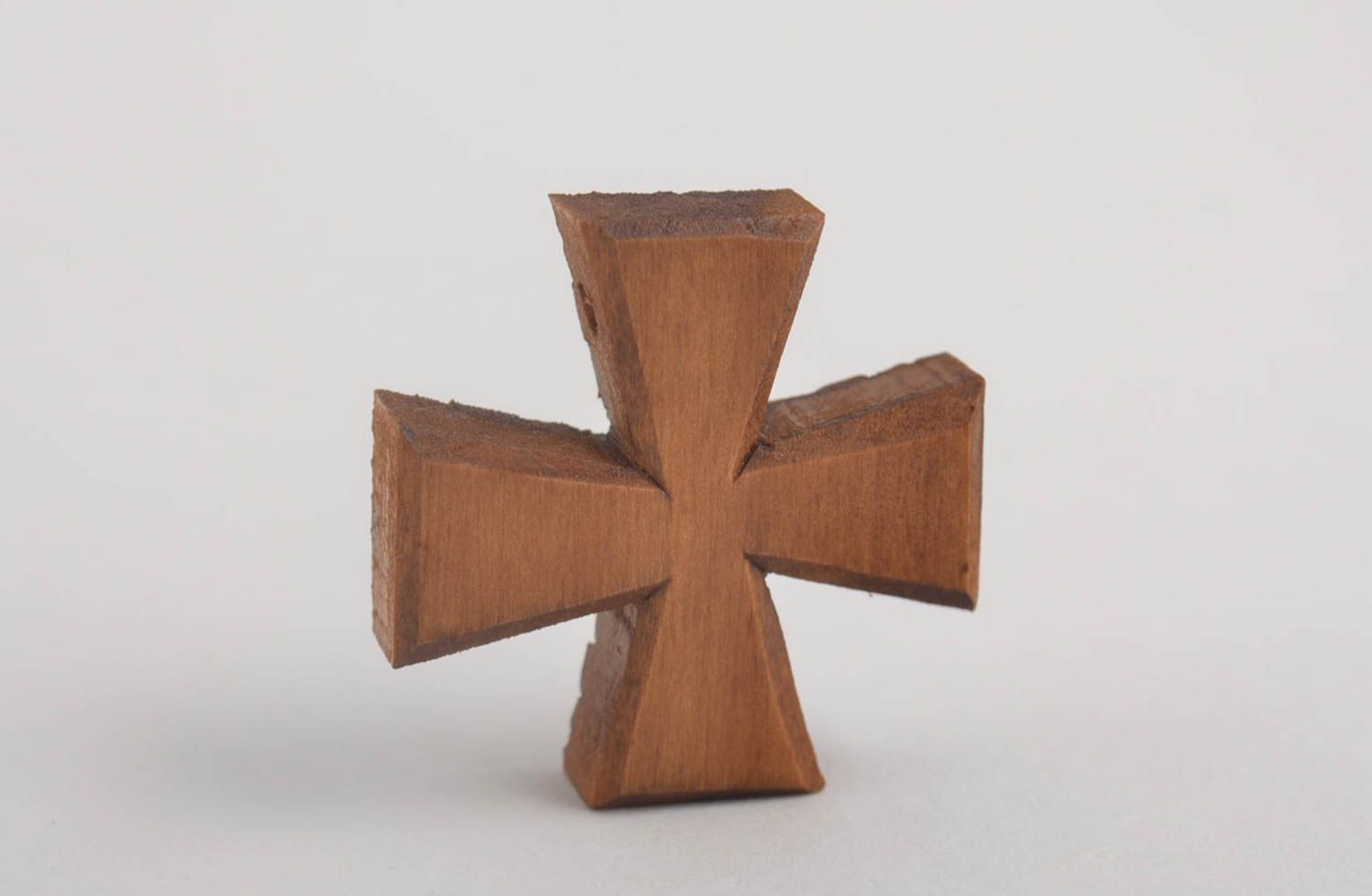 Cruz de madera peral hecha a mano bisutería original regalo personalizado foto 5