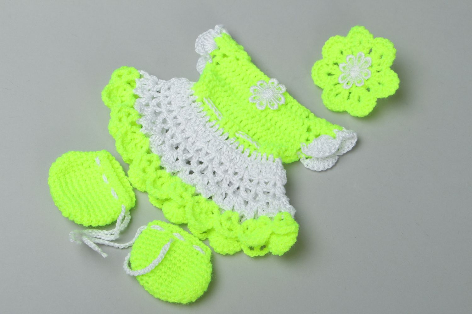 Crochet dress and booties doll clothes photo 1