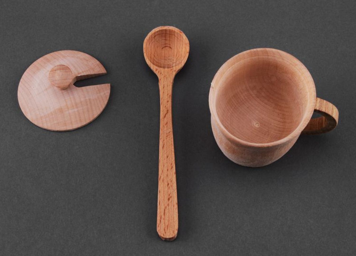Wooden salt cellar with a spoon photo 2