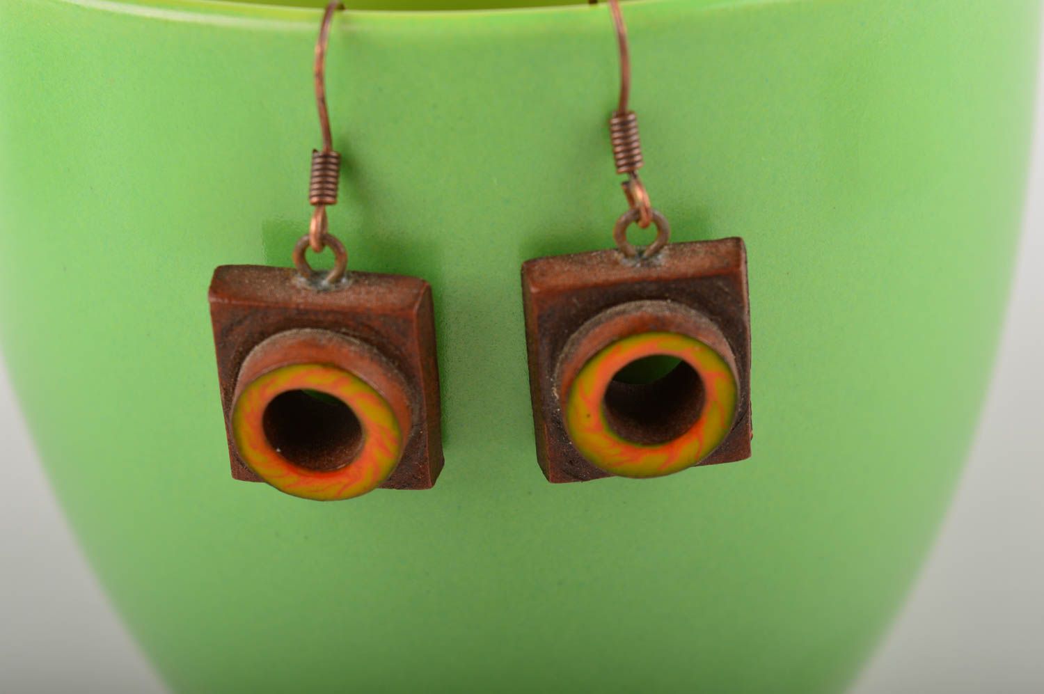 Damen Ohrringe Schmuck aus Keramik Geschenk für Frauen Handgemachte Ohrringe foto 4