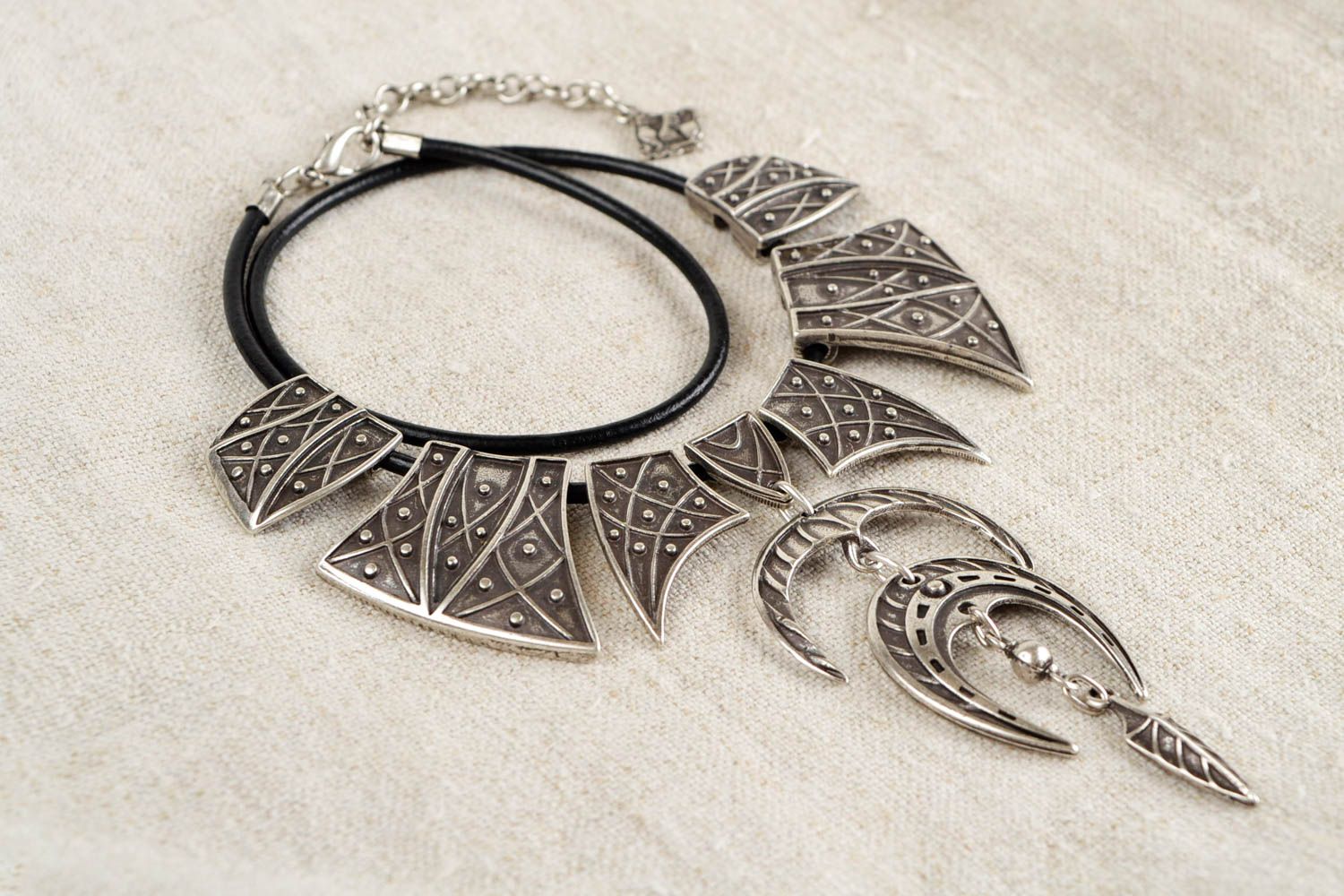 Handmade metal necklace designer stylish accessory fashion women gift idea  photo 1