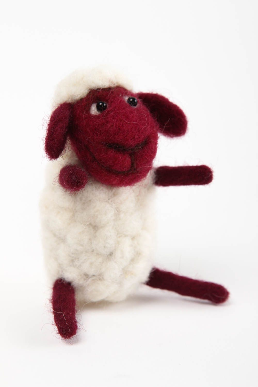 Handmade Spielzeug Schaf Kuschel Tier Designer Geschenk klein aus Wolle foto 3