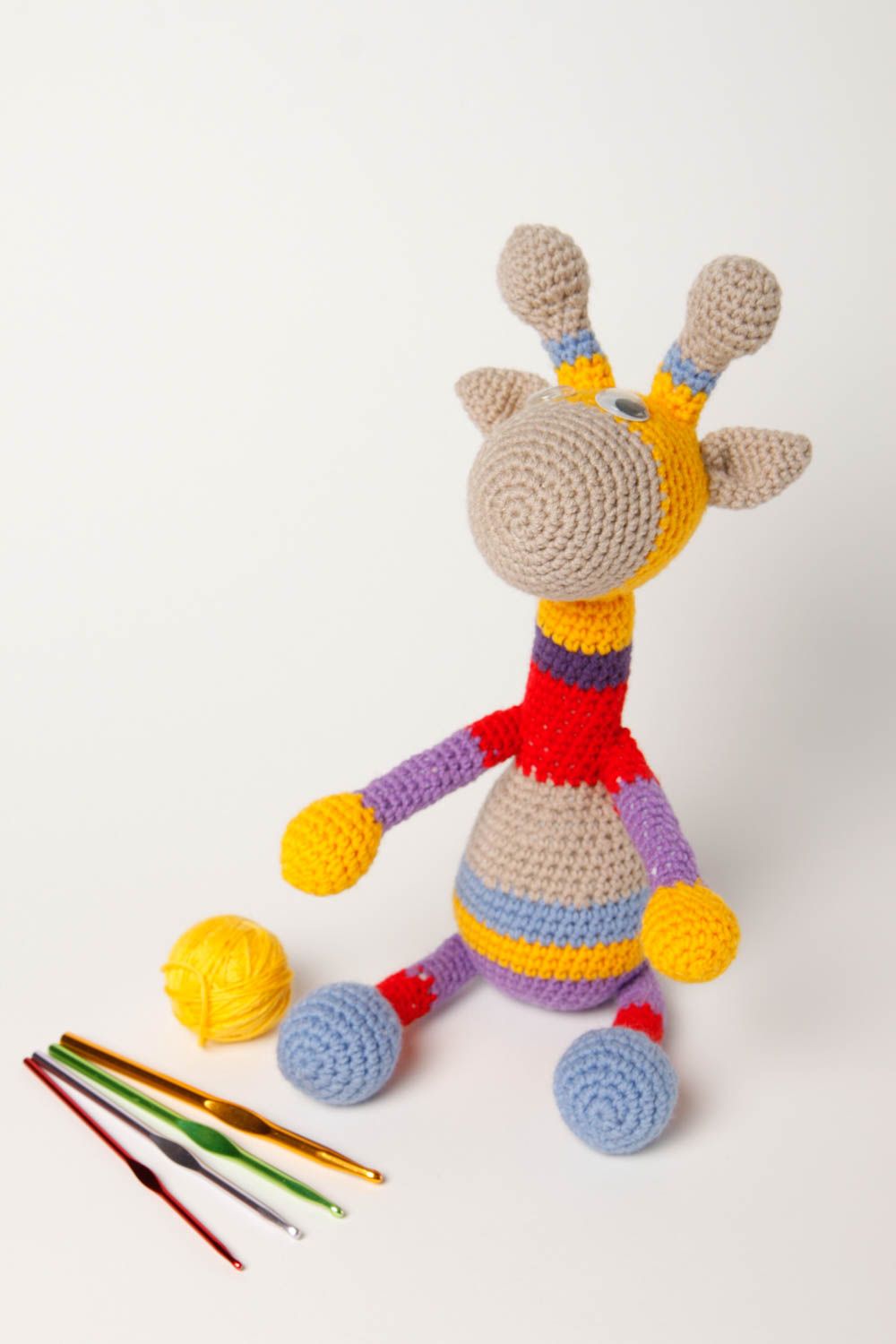 Игрушка жираф ручной работы детская игрушка красочная мягкая игрушка авторская фото 1