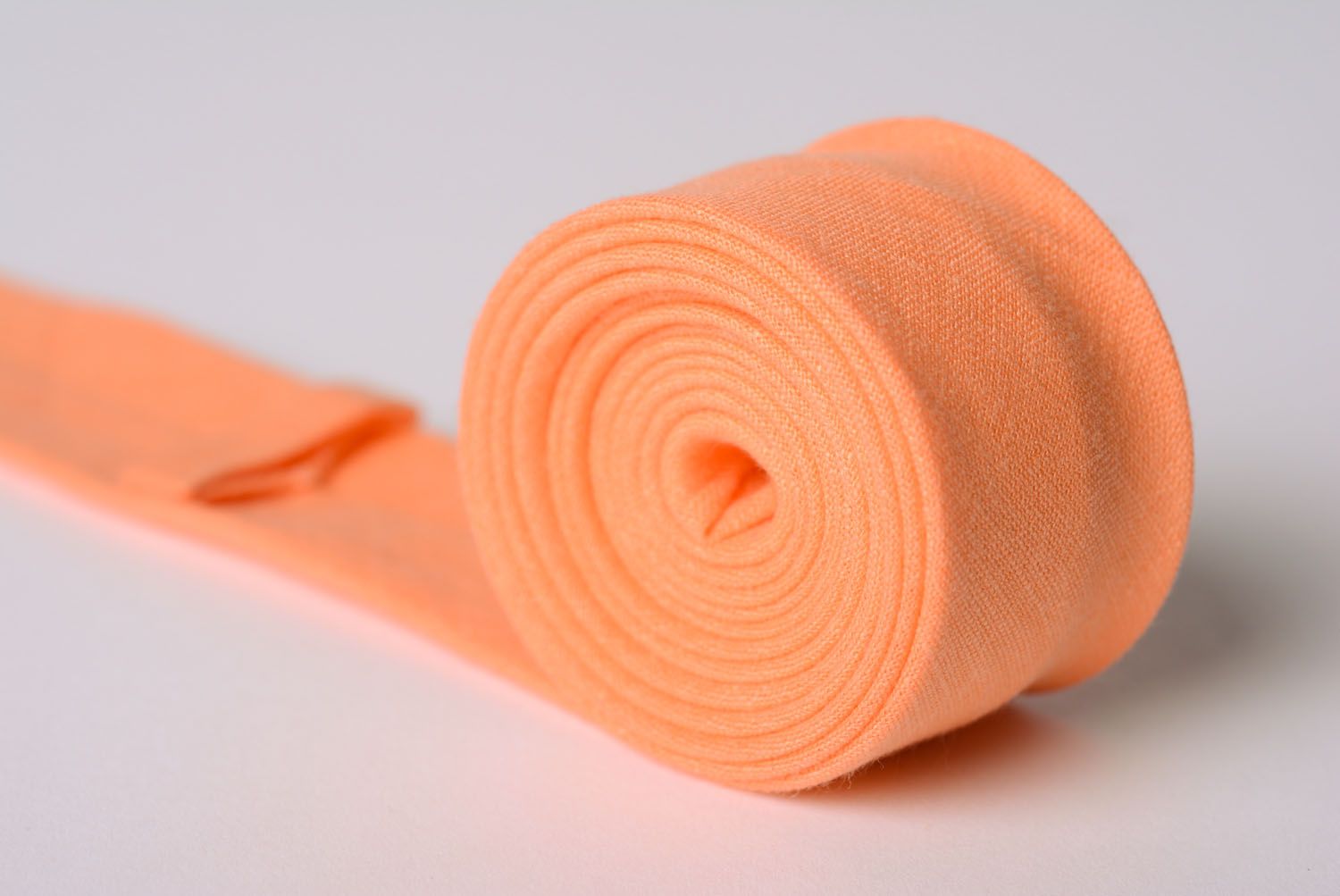 Corbata fina de lino Naranja foto 3