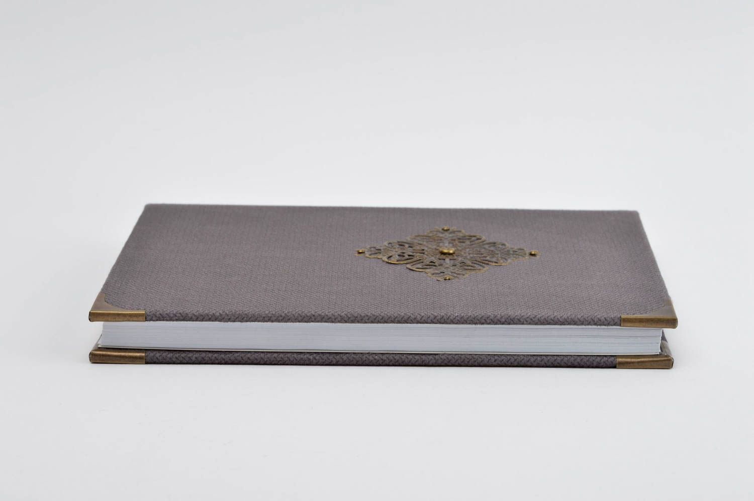 Handmade designer notebook elegant present stylish notebook with textile cover photo 2