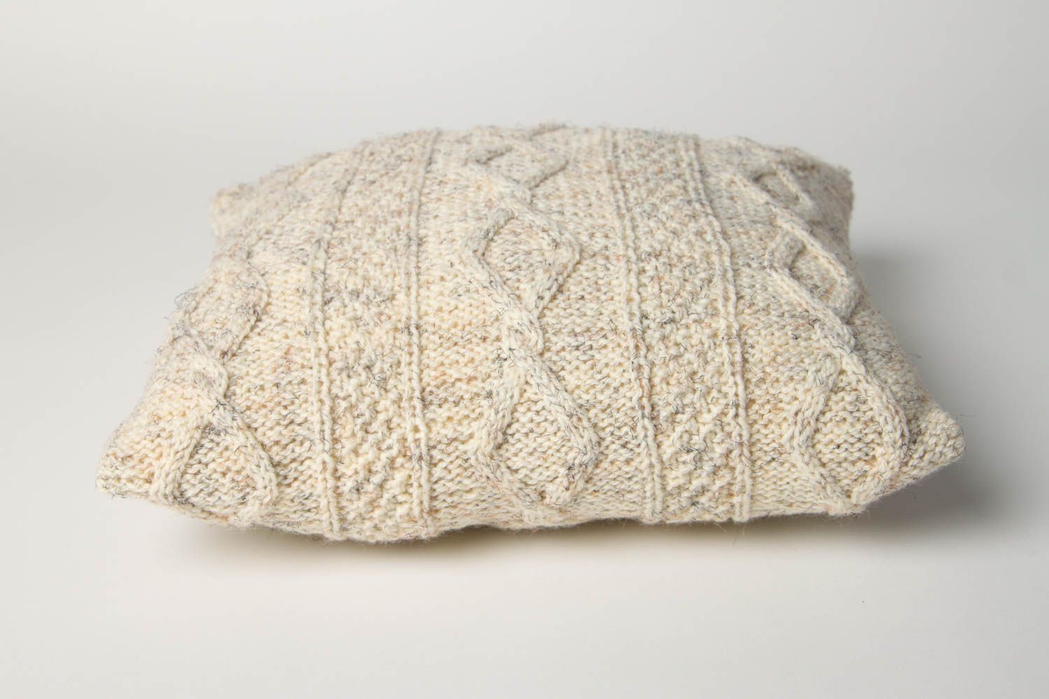 Knitted pillow woolen home decor handmade sofa cushion designer gift for her photo 3