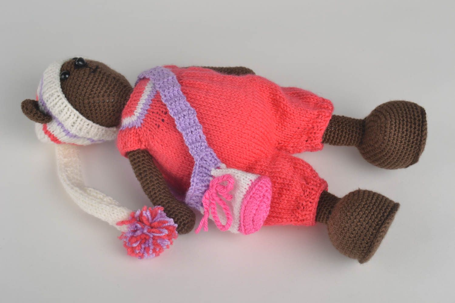 Peluche ours brun fait main Jouet tricot original mignon Cadeau enfant photo 4