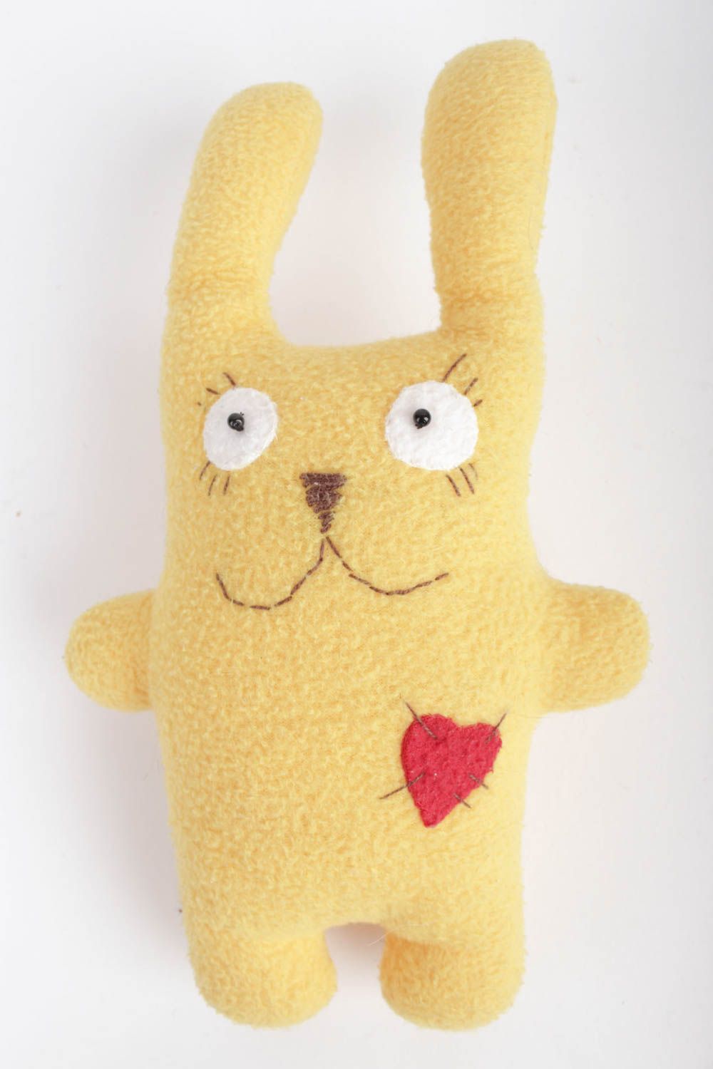 Игрушка заяц детская игрушка ручной работы интерьерная игрушка желтая авторская фото 3