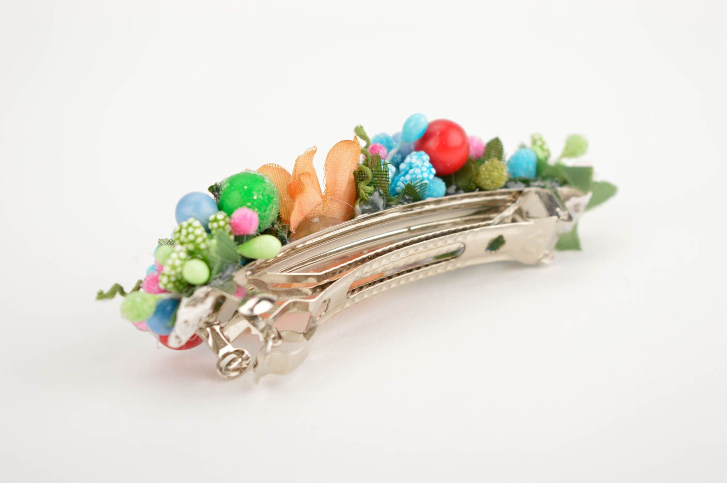 Beautiful handmade hair clip plastic barrette flowers in hair small gifts photo 4