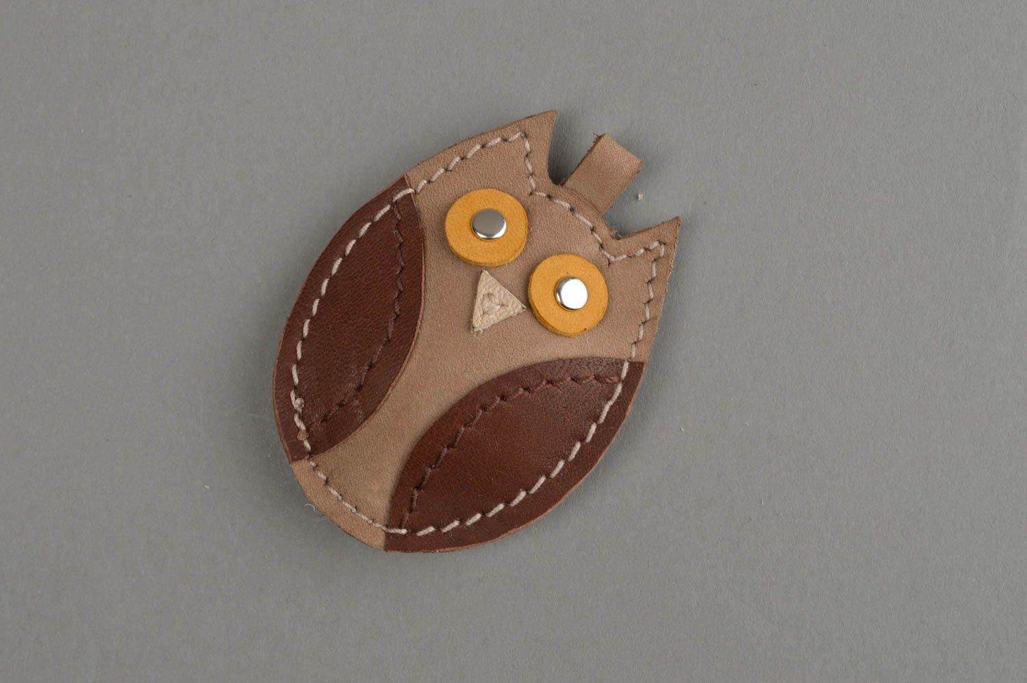 Leather keychain owl keychain handmade key ring designer accessories kids gifts photo 7