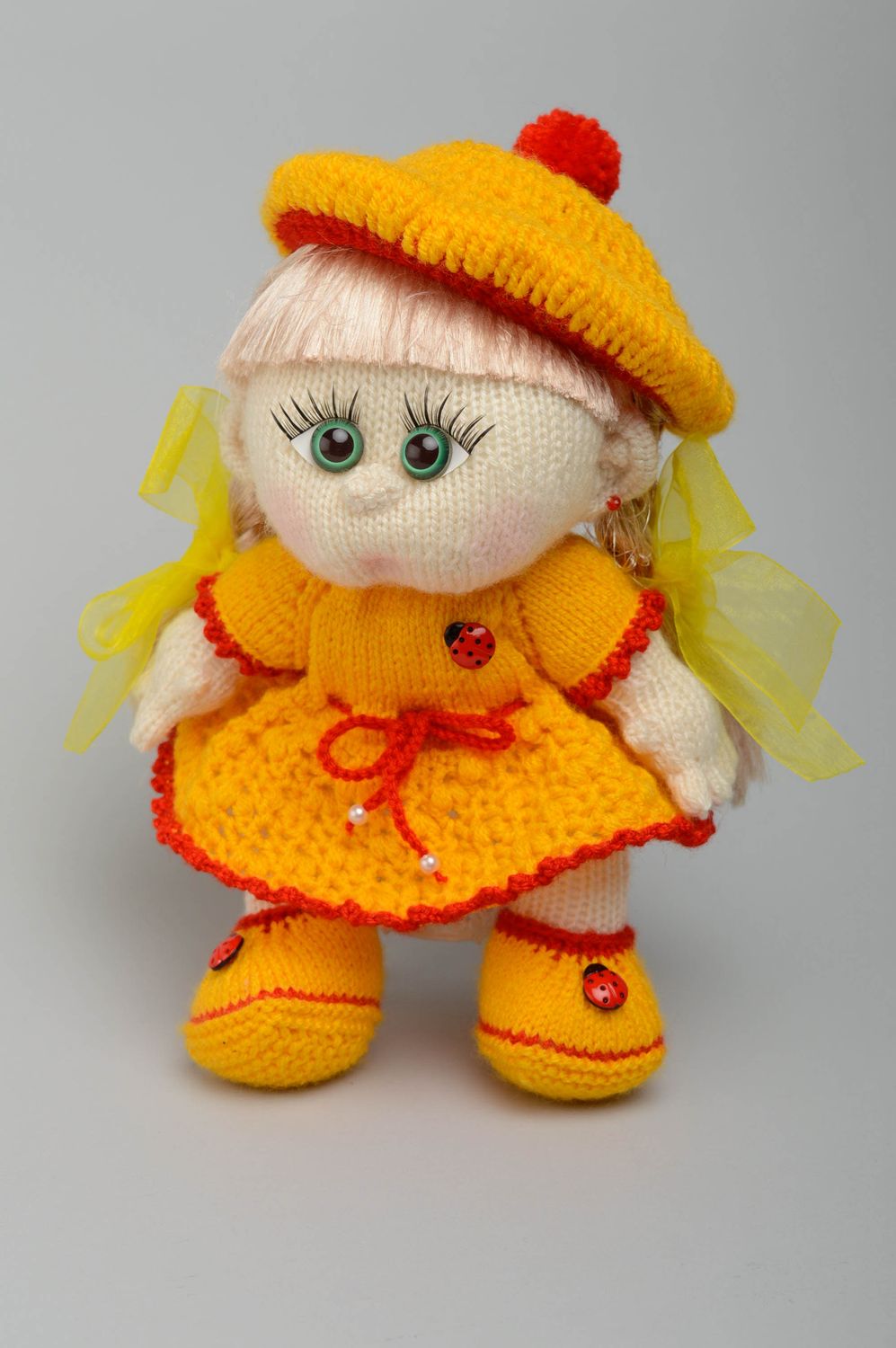 Handmade knit toy Girl photo 5
