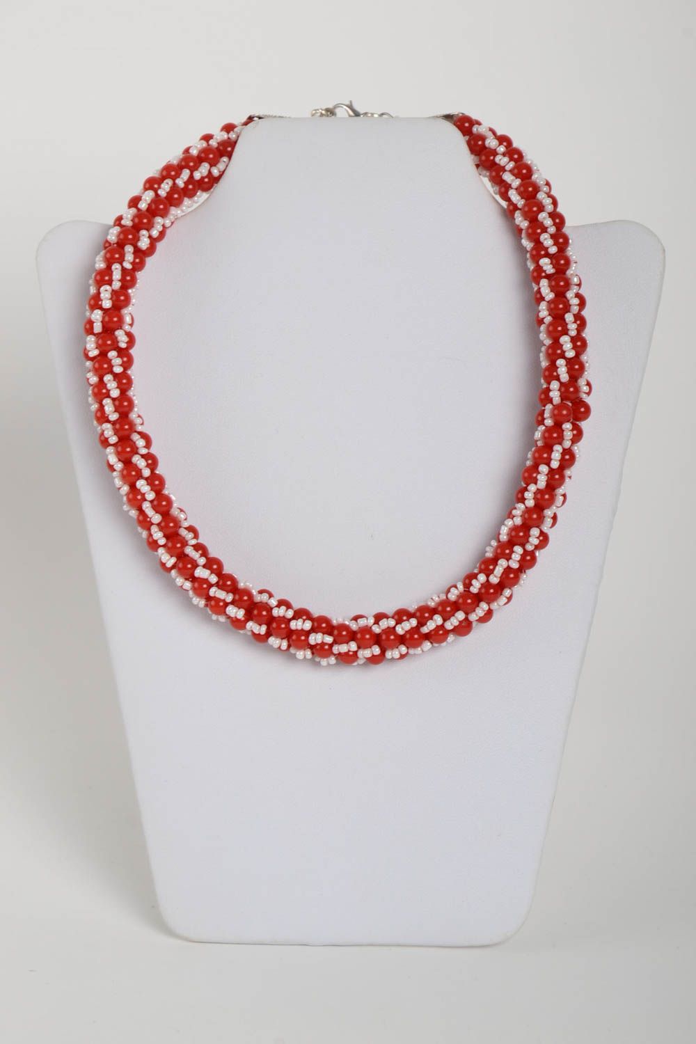 Handmade elegant beaded necklace bright interesting necklace present for woman photo 2