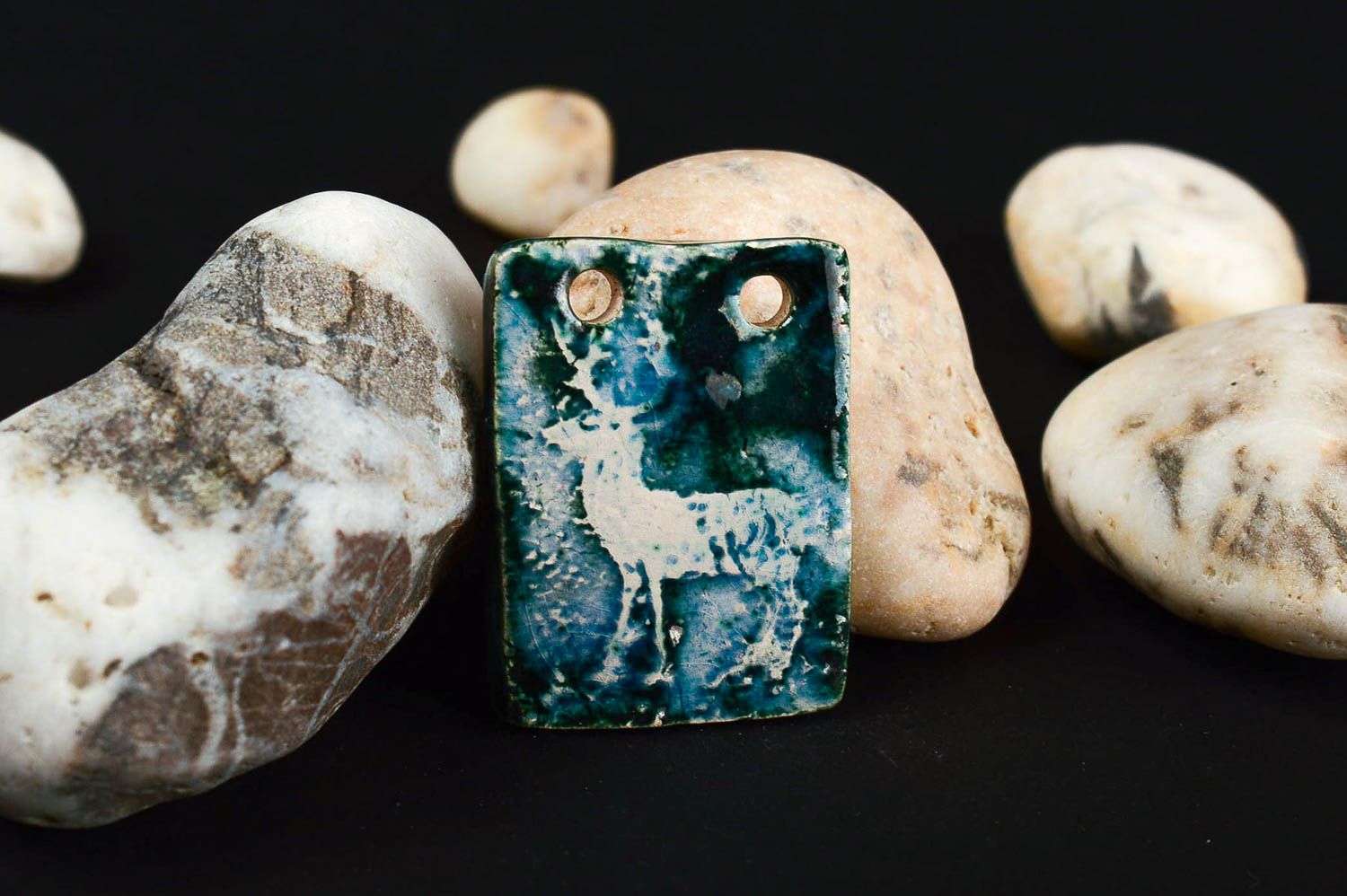 Stylish handmade ceramic pendant neck pendant design pottery works small gifts photo 1