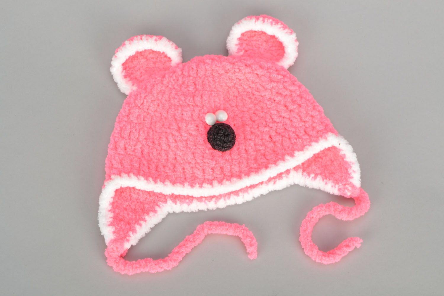 Crochet hat for girl Bear photo 2