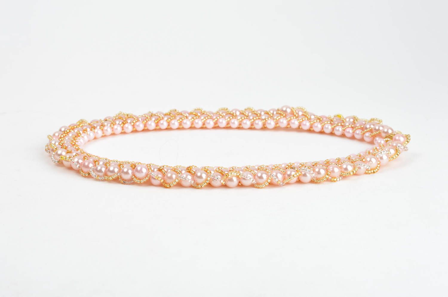 Collana di perle fatta a mano originale di moda bigiotteria bella di tendenza foto 2