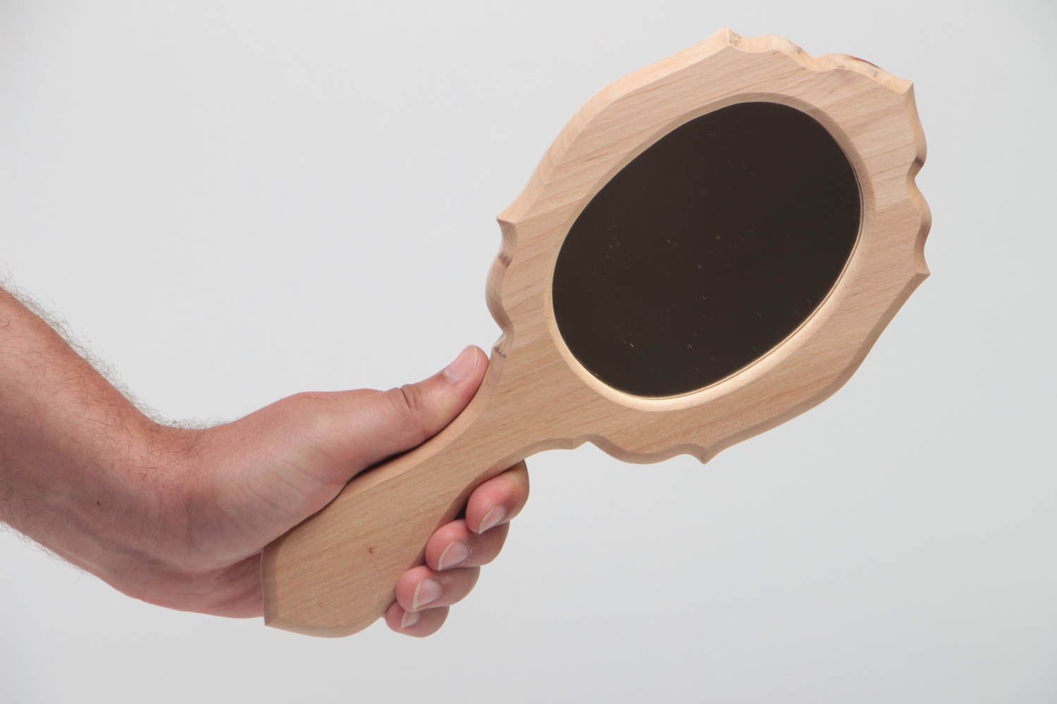 Pieza de madera para manualidades hecha a mano espejo original para decoupage foto 6