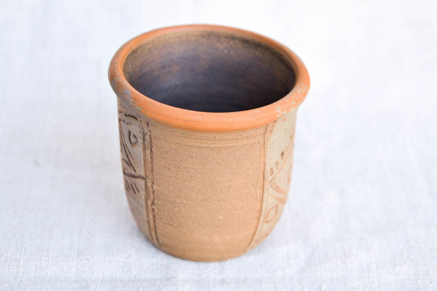 Becher aus Ton handmade Keramik Geschirr Küchen Zubehör 150 ml öko rein foto 5