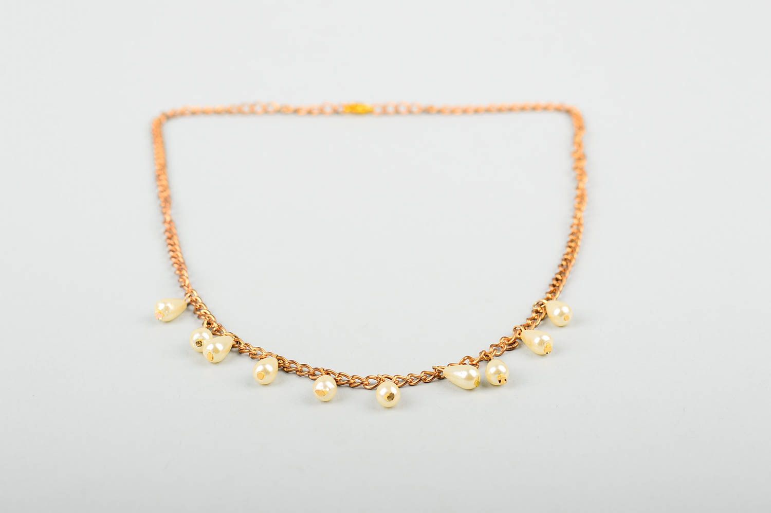 Damen Collier handgefertigt Schmuck Halskette Accessoire für Frauen goldfarben foto 1