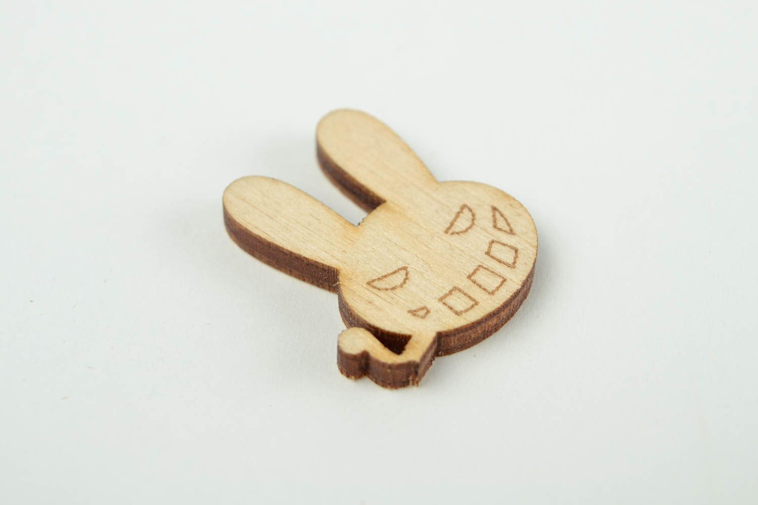 Handgemachte Holzrohling zum Bemalen Holz Figur drolliger Hase Miniatur Figur foto 4