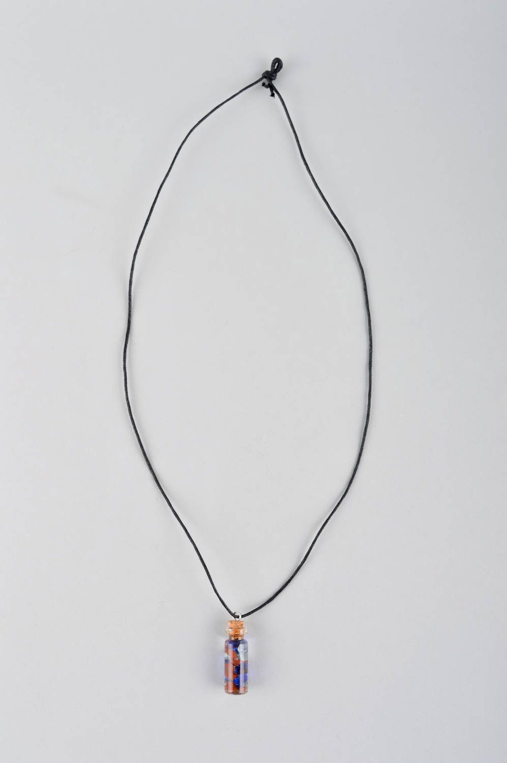 Pendentif fiole Bijou fait main en verre design insolite marin Accessoire femme photo 2