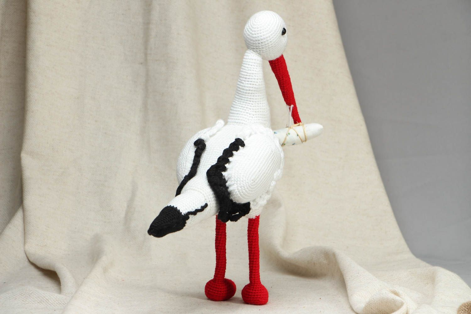 Soft crochet toy Stork photo 3