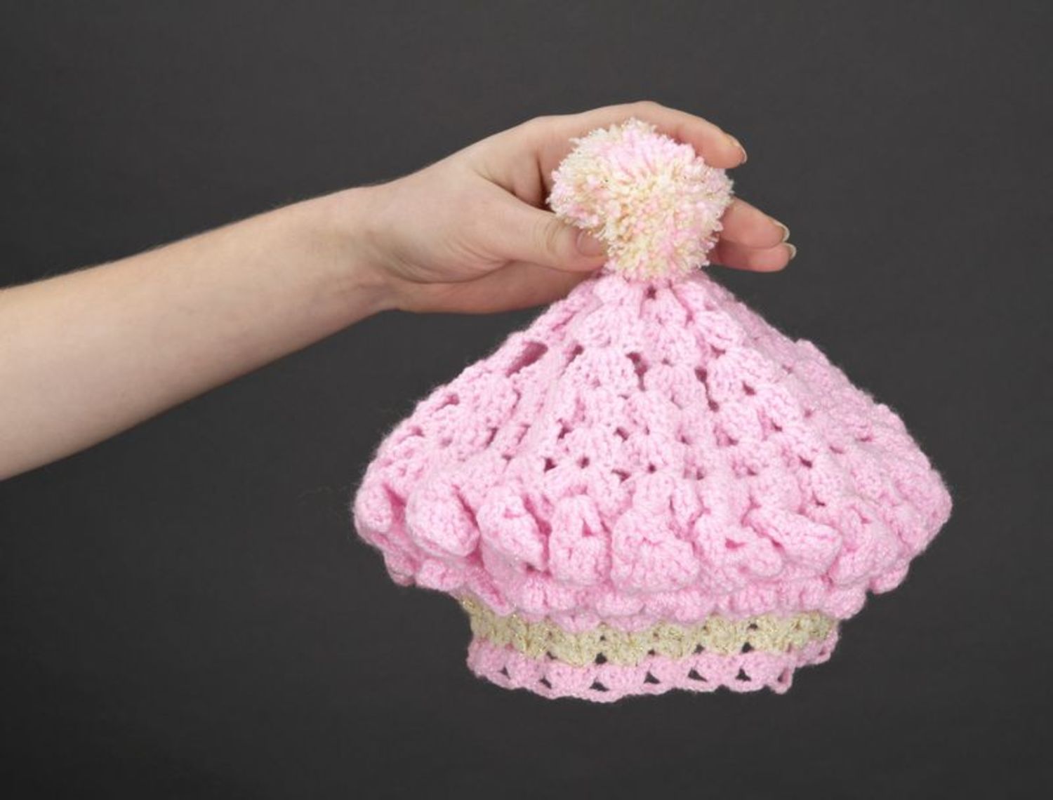 Berretto a maglia fatto a mano Berretto per bambini Cappelli berretti
 foto 1