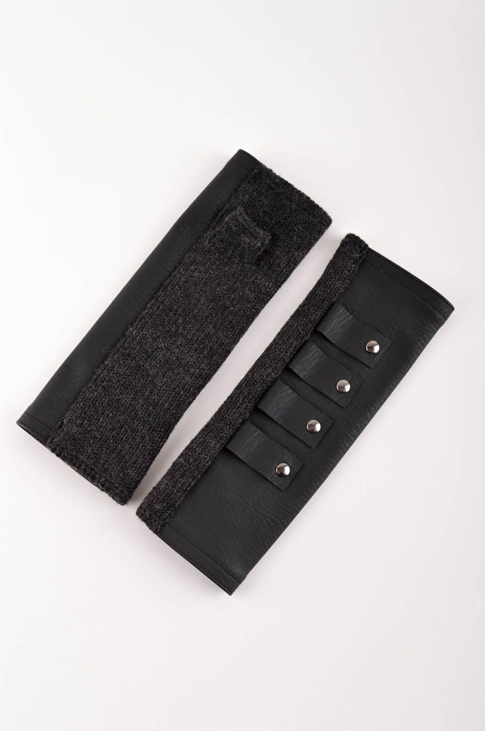Handmade black cute mitts designer beautiful mitts unusual winter accessory photo 1