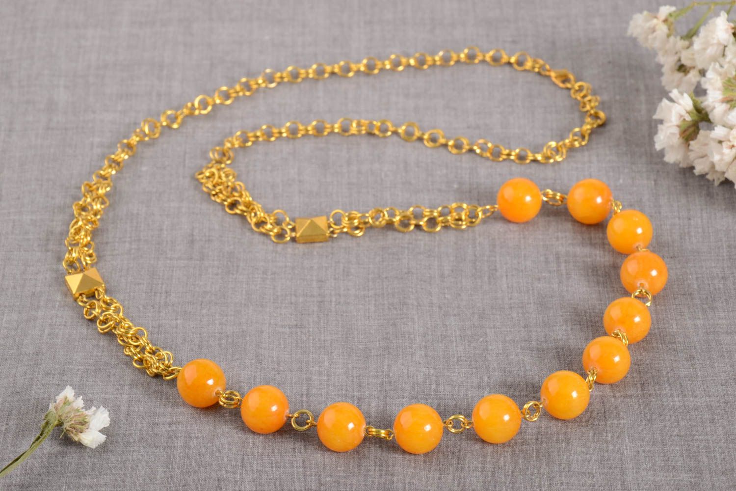 Handmade beaded necklace gemstone bead necklace beautiful jewellery gift ideas photo 1