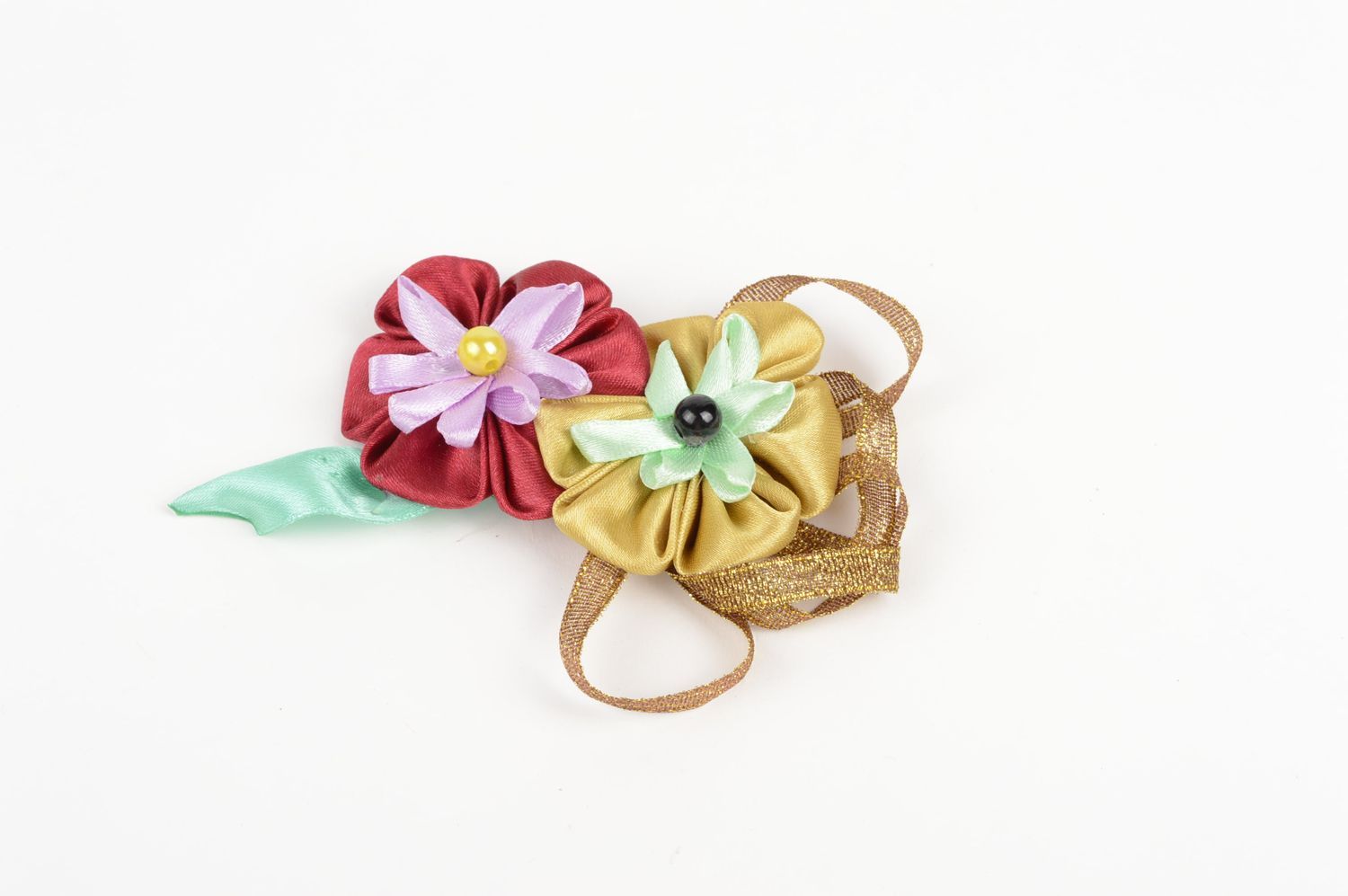 Handmade flower hair clip beautiful cute accessory designer festive hair clip photo 1