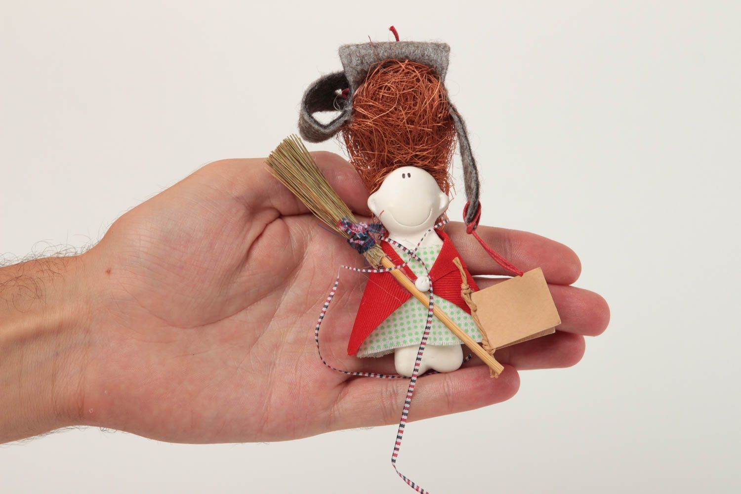 Toy handmade fridge magnet rag doll kitchen supplies decorative use only photo 5