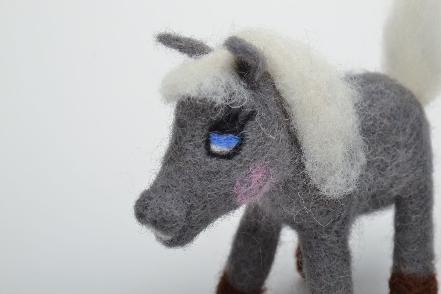 Handmade soft woolen toy Donkey photo 3