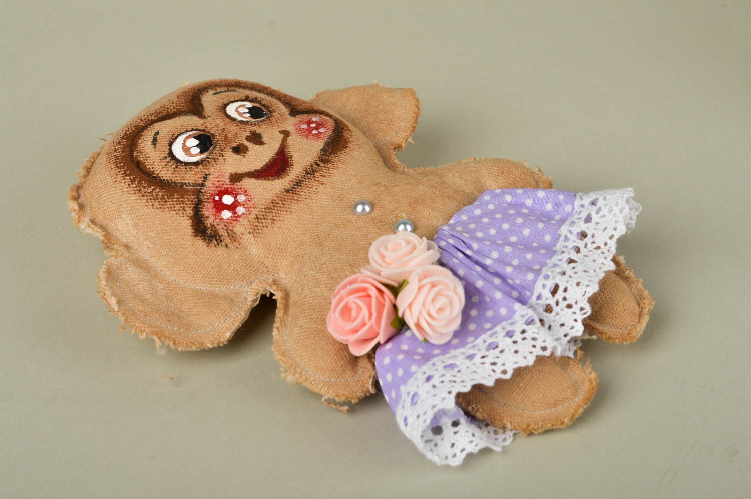 Geschenk für Kinder Plüsch Affe handmade Stoff Kuscheltier für Haus Interieur  foto 4
