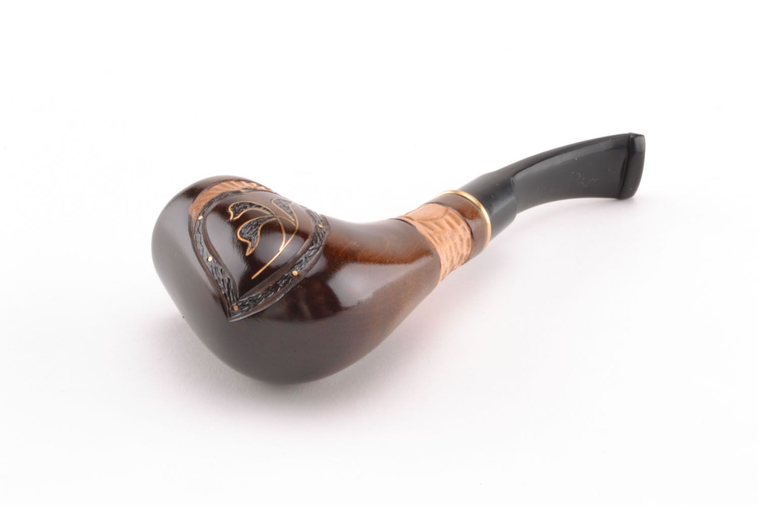 Wooden smoking pipe for decorative use only photo 5