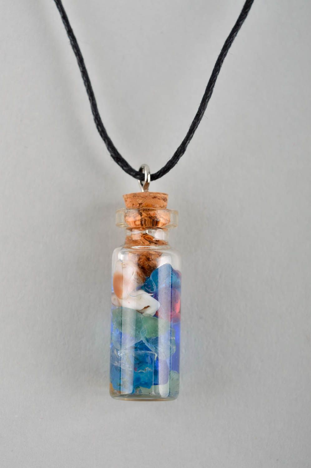 Handmade glass vial charm long necklace designer necklaces for women cool gifts photo 3