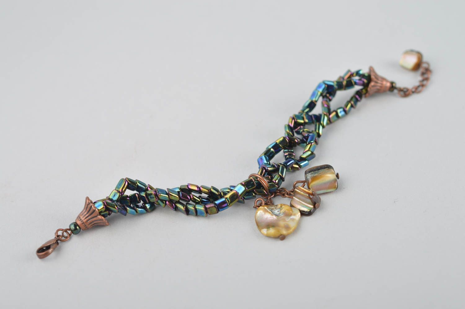 Three bead lines charm bracelet for women photo 2