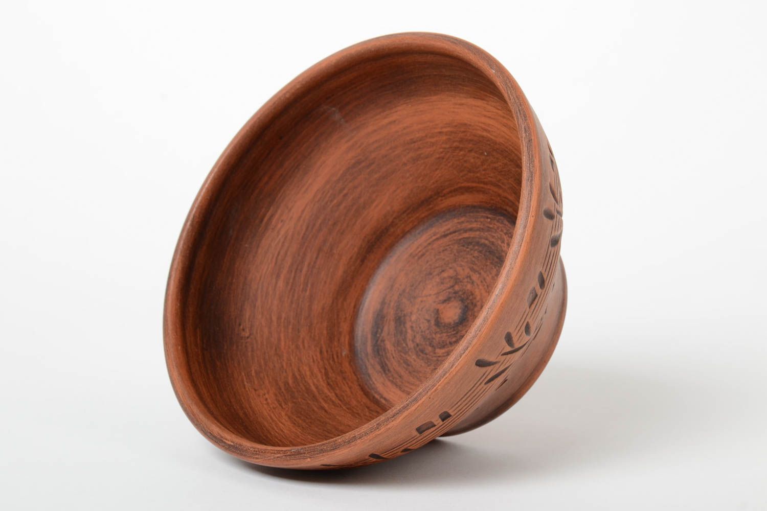 Beautiful molded handmade deep ceramic bowl 700 ml photo 4