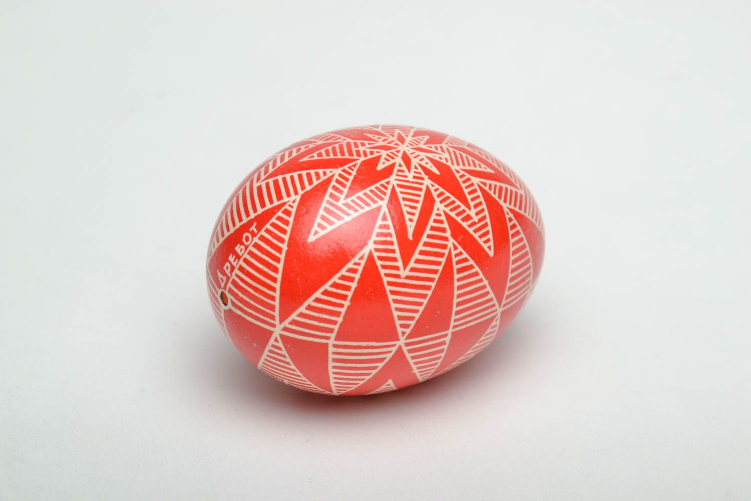 Painted chicken egg of red color photo 4