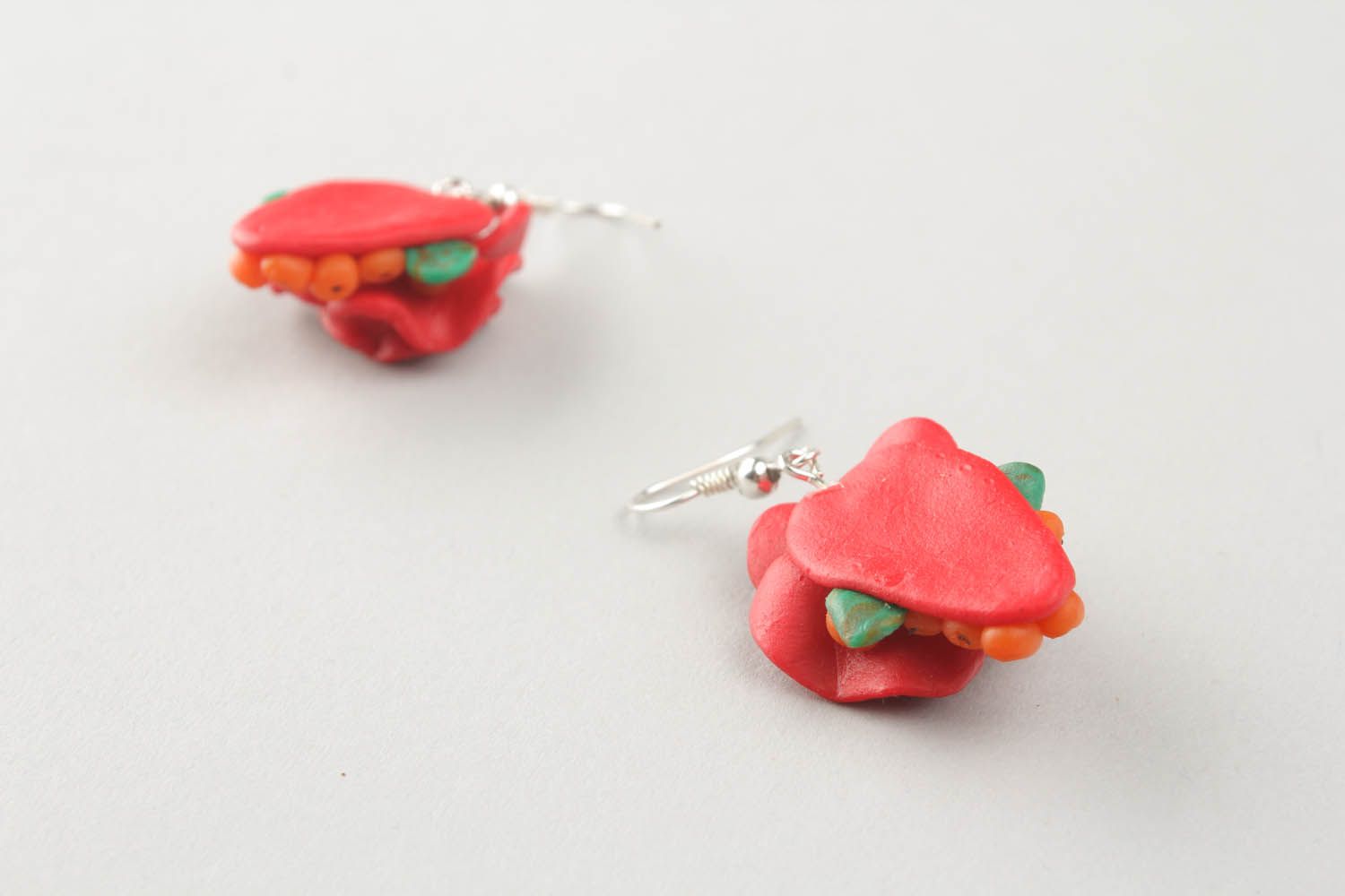 Beautiful earrings Poppies photo 4